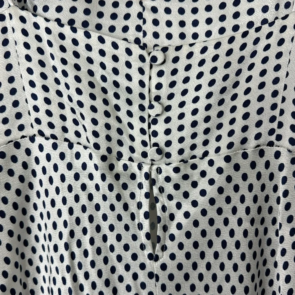 J.Crew Collection full-length luster crepe V-neck slip dress dot print BU220